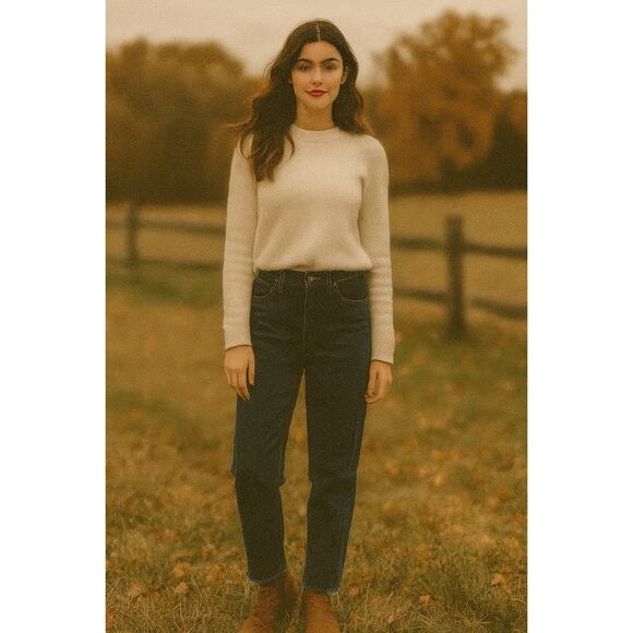 L.L.Bean VTG Natural Fit High Waisted Mom Jeans 12 Tapered Leg Retro Cottagecore - Picture 1 of 9